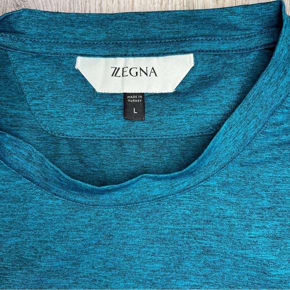 ZZEGNA Crewneck Green T-Shirt Men’s Size Large - Picture 7 of 8